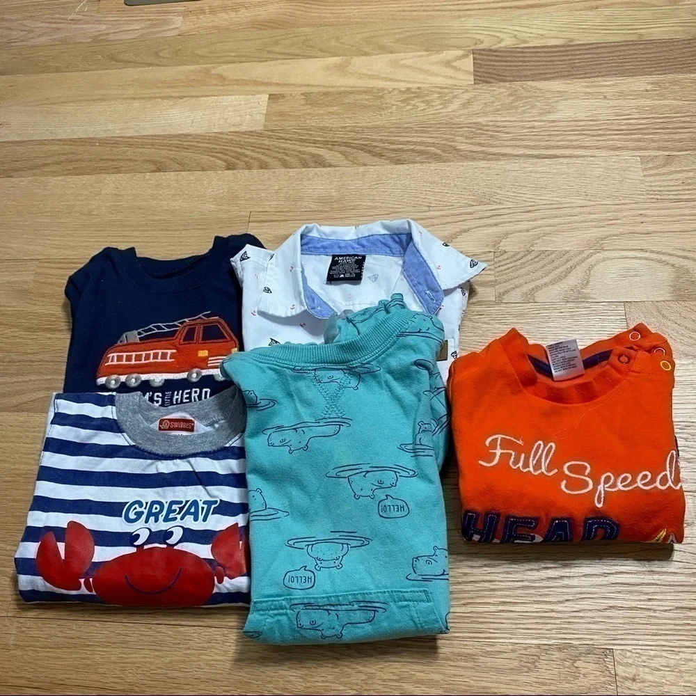 18 mos Top Bundle Boys Romper Hooded Carter’s Firetruck